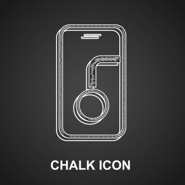 Şehir haritası navigasyon simgesinin tebeşir bilgileri siyah arkaplanda izole edildi. Mobil Uygulama Arayüzü tasarımı. Coğrafi konsept. Vektör.