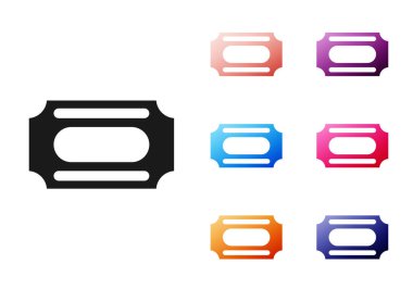 Siyah Sirk bileti ikonu beyaz arka planda izole edildi. Eğlence parkı. Simgeleri renklendirin. Vektör.