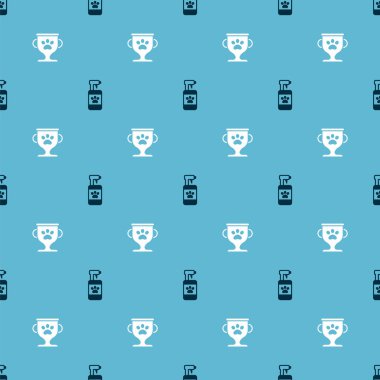 Hayvan şampuanı ve ödülü pürüzsüz desenlere göre ayarla. Vektör.