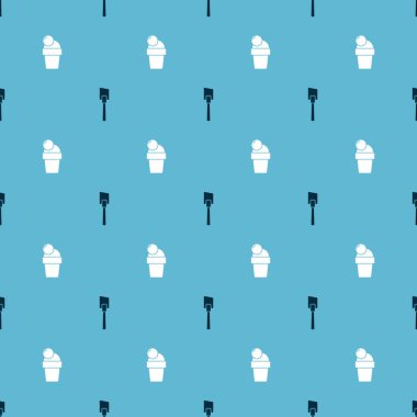 Spatula ve Dondurma 'yı kusursuz bir kalıba getir. Vektör.