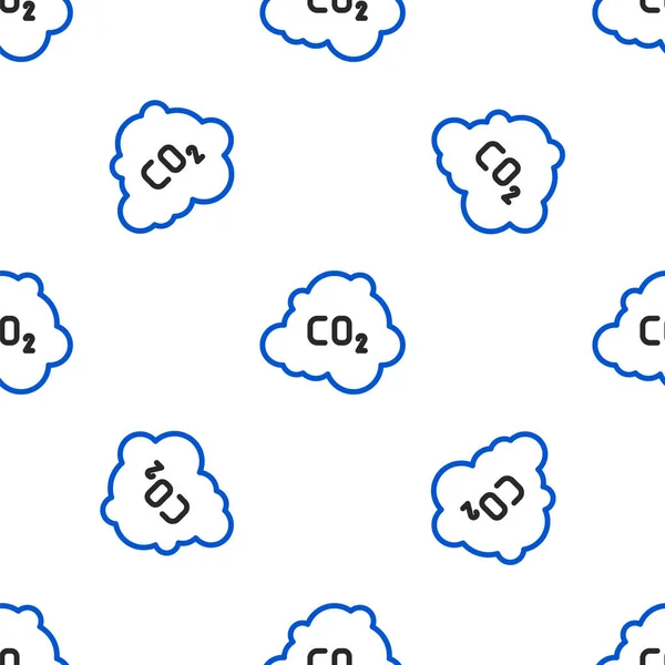 Ligne Émissions Co2 Dans Icône Nuage Isolé Motif Sans Soudure — Image vectorielle