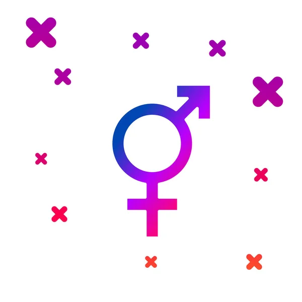 Цвет Значок Гендера Изолирован Белом Фоне Символы Мужчин Женщин Секс — стоковый вектор