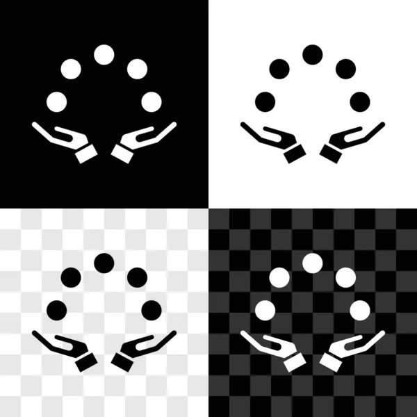 Set Jonglierball Symbol Isoliert Auf Schwarz Weißem Transparentem Hintergrund Vektor — Stockvektor