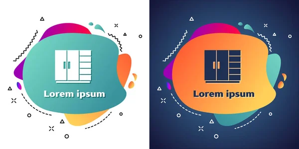 Weißes Kleiderschrank Symbol Isoliert Auf Weißem Und Blauem Hintergrund Abstraktes — Stockvektor