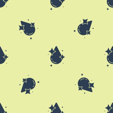 Mavi su damlası ikonu sarı arkaplanda izole edilmiş pürüzsüz desen. Vektör.