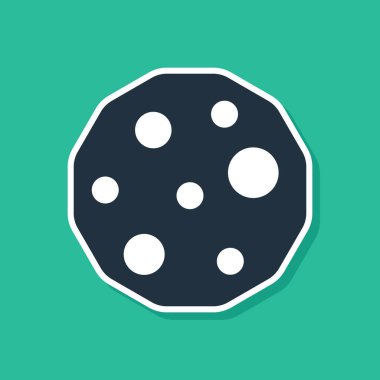 Yeşil zemin üzerinde çikolata ikonu olan mavi kurabiye ya da bisküvi. Vektör.