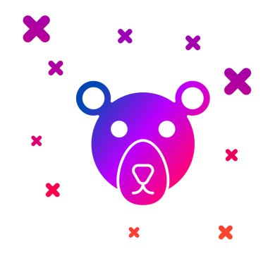 Renkli Ayı baş simgesi beyaz arkaplanda izole edildi. Kademeli rastgele dinamik şekiller. Vektör.