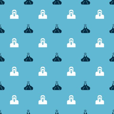 Volkan patlamasını lav ve Face 'in koruyucu maskesiyle kusursuz bir şekilde ayarlayın. Vektör.