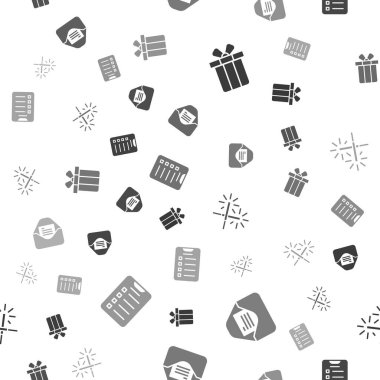 Hediye kutusu, Noel partisi davetiyesi, Sparkler havai fişekleri ve yeni yıl hedefleri listesi. Vektör.