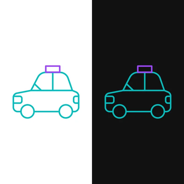 Pet Araba Taksi Ikonu Beyaz Siyah Arkaplanda Izole Edildi Renkli — Stok Vektör