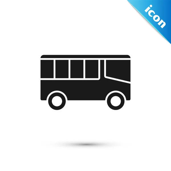 Сірий Автобус Ізольований Білому Тлі Концепція Транспортування Автобусний Транспортний Знак — стоковий вектор