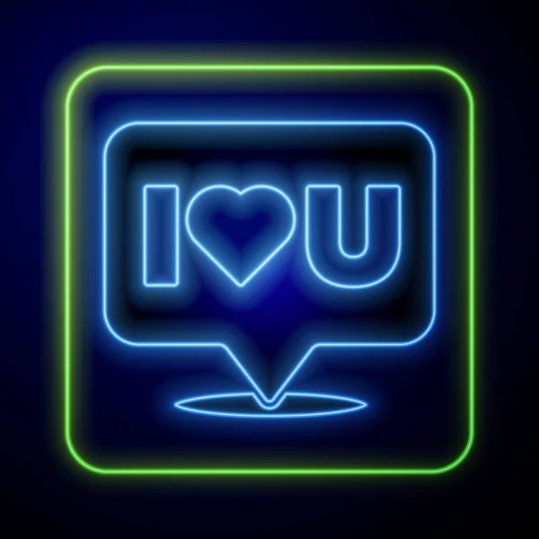 Leuchtende Neon Sprechblase Mit Text Love You Icon Isoliert Auf — Stockvektor