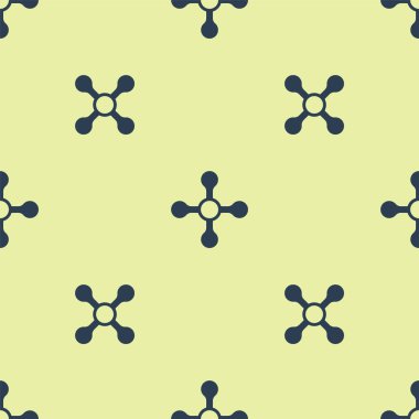 Mavi Su musluk ikonu sarı arka planda izole edilmiş pürüzsüz desen. Vektör.