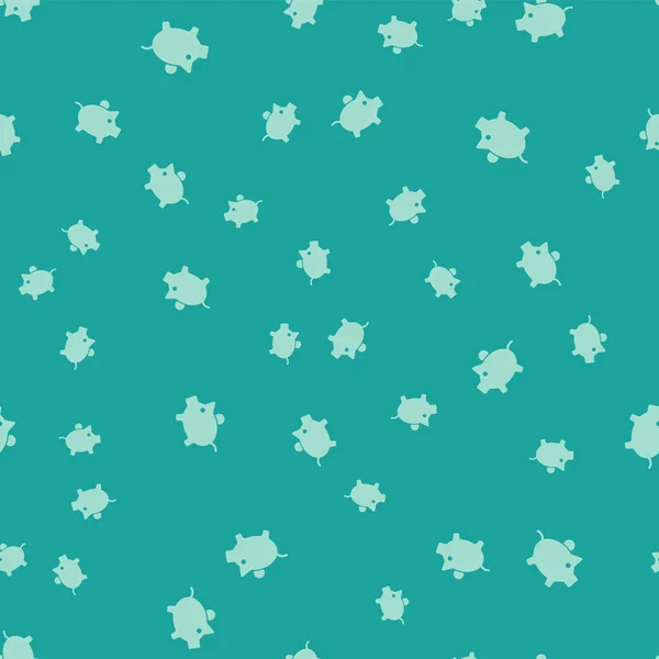 Green Piggy Bank Icon Isolated Seamless Pattern Green Background Icon — Διανυσματικό Αρχείο