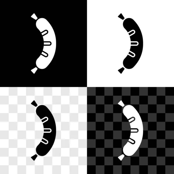 Conjunto Hotdog Icono Sándwich Aislado Blanco Negro Fondo Transparente Icono — Vector de stock