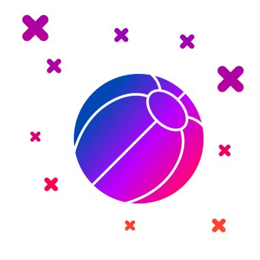 Beyaz arkaplanda izole edilmiş renkli plaj topu simgesi. Kademeli rastgele dinamik şekiller. Vektör.