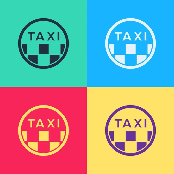 Pop Art Taxi Icono Del Techo Del Coche Aislado Fondo — Archivo Imágenes Vectoriales