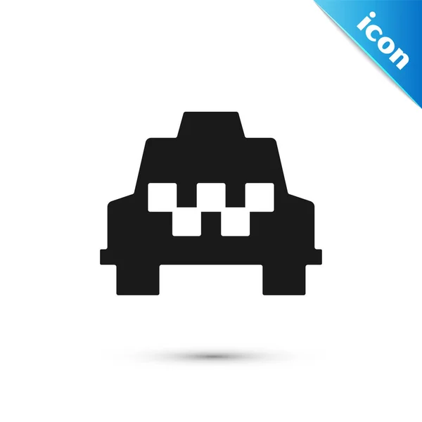 Grey Taxi Car Icon Isolated White Background Vector — Stock Vector