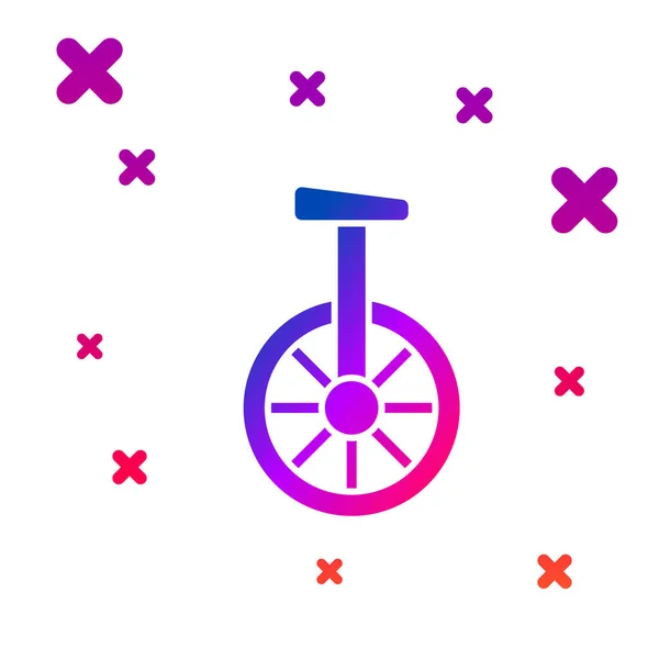 Farbe Einrad Oder Einrad Fahrrad Symbol Isoliert Auf Weißem Hintergrund — Stockvektor