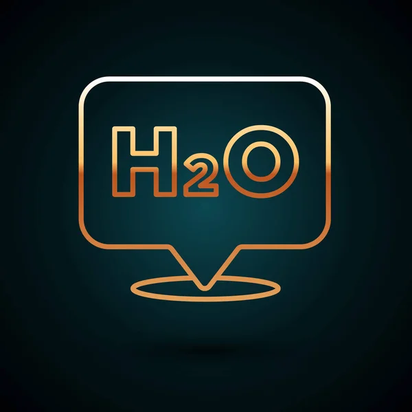 水のための金線化学式は 濃い青の背景に隔離されたH2O形のアイコンをドロップします ベクトル — ストックベクタ