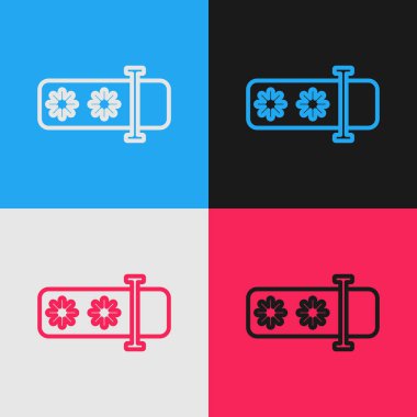 Pop sanat çizgisi parola koruması ve güvenlik erişim simgesi renk arkaplanında izole edildi. Güvenlik, güvenlik, koruma, gizlilik kavramı. Vektör.