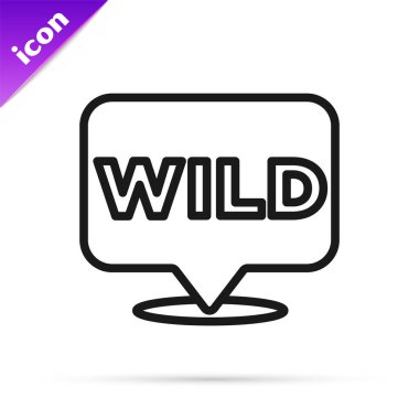 Siyah çizgi işaretçisinden vahşi batı simgesine, beyaz arka planda izole edilmiş. Batı tabelası, mesaj panosu, yön bulma işareti. Vektör.