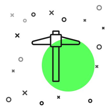 Siyah çizgili Kazma simgesi beyaz arkaplanda izole edildi. Vektör.