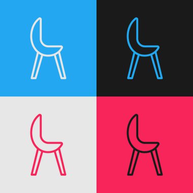 Pop sanat çizgisi Armchair simgesi renk arkaplanında izole edildi. Vektör.