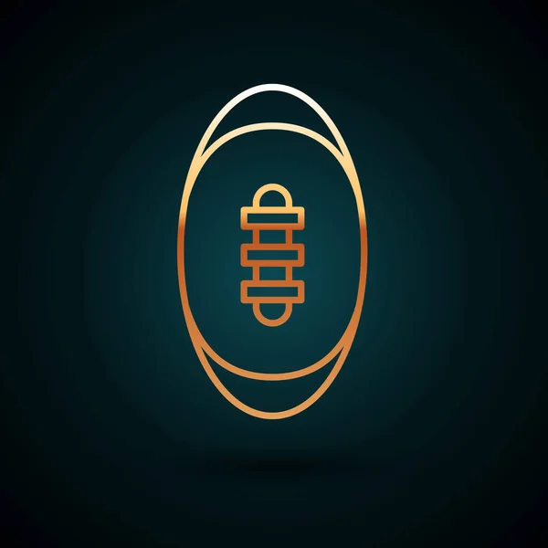 Ligne American Football Icône Ballon Isolé Sur Fond Bleu Foncé — Image vectorielle