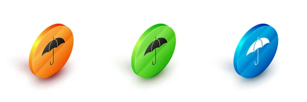 Isometrischer Regenschirm Auf Weißem Hintergrund Versicherungskonzept Wasserdichtes Symbol Schutz Sicherheit — Stockvektor