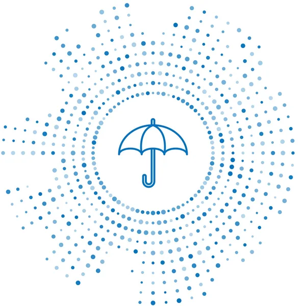 Ligne Bleue Icône Parapluie Isolé Sur Fond Blanc Concept Assurance — Image vectorielle
