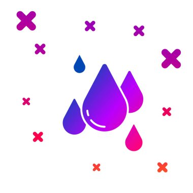 Renkli Su Damlası simgesi beyaz arkaplanda izole edildi. Kademeli rastgele dinamik şekiller. Vektör.