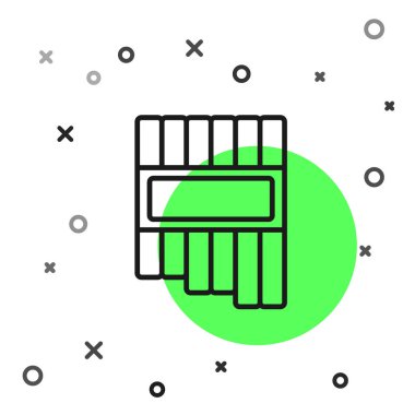 Siyah çizgi Pan flüt simgesi beyaz arkaplanda izole edildi. Geleneksel Peru müzik aleti. Zampona. Peru, Bolivya ve Meksika 'dan halk enstrümanı. Vektör.