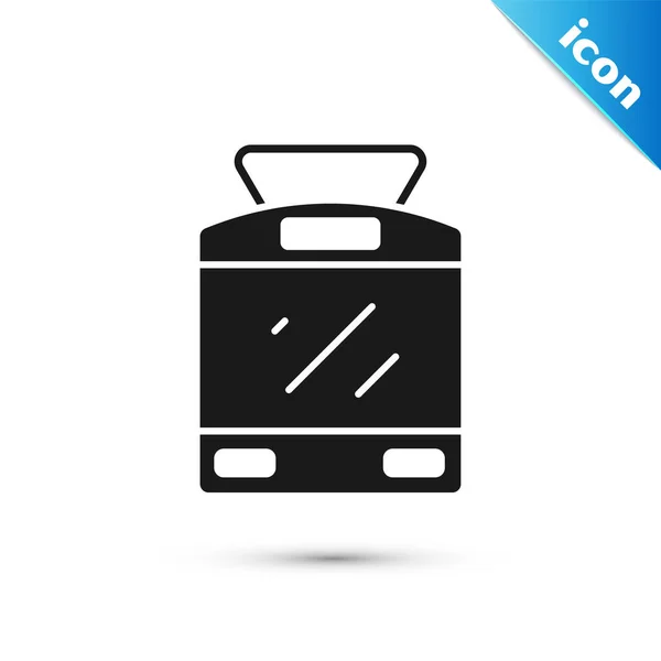 Grey Tram Railway Icon Isolated White Background Public Transportation Symbol — Stock Vector
