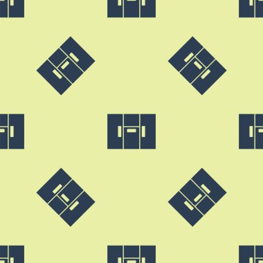 Mavi Gardırop ikonu sarı arka planda kusursuz desen izole etti. Vektör.