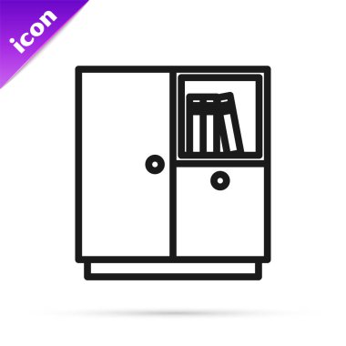 Siyah çizgi kıyafet ikonu beyaz arka planda izole edildi. Vektör.