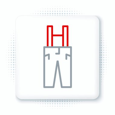 Pantolon askısı simgesi beyaz arkaplanda izole edilmiş. Renkli taslak konsepti. Vektör.