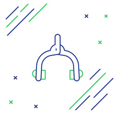 Hat bisikleti fren ayarları çift pivot simgesi beyaz arkaplanda izole edildi. Bisiklet fren teli. Renkli taslak konsepti. Vektör.