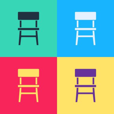 Pop Sanat Koltuğu simgesi renk arkaplanında izole edildi. Vektör.