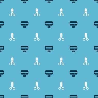 Yakayı isim etiketi ve makas kuaförüyle kusursuz bir şekilde ayarla. Vektör.