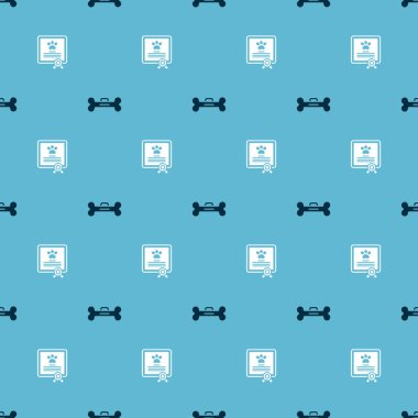 Köpek kemiği ve kedi ya da köpek için sertifika ayarlayın. Vektör.