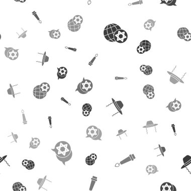 Dünya ve İsrail 'i, yanan mumu, Ortodoks Yahudi şapkasını ve Davut Yıldızı' nı kusursuz bir şekilde ayarla. Vektör.