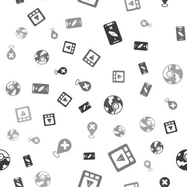 Pusulayı mobil, GPS aygıtı arızası, büyüteç ve küre işaretli büyüteç sorununa ayarlayın. Vektör.