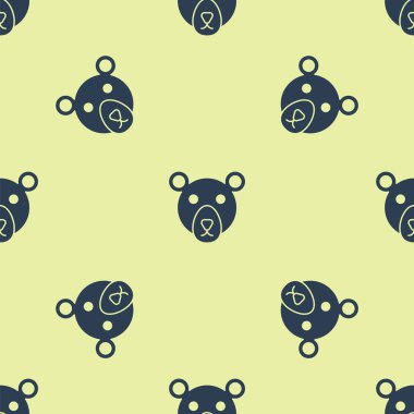 Mavi Ayı baş simgesi sarı arka planda izole edilmiş kusursuz desen. Vektör.