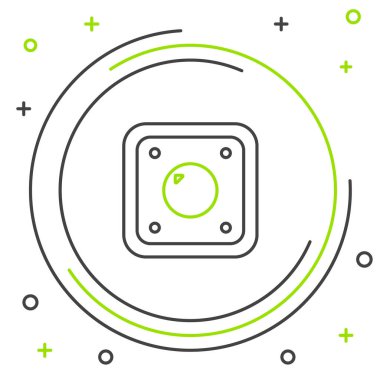 Elektrik düğmesi simgesi beyaz arkaplanda izole edildi. Açık ve kapalı simgesi. Loş ışık düğmesi işareti. Enerji tasarrufu kavramı. Renkli taslak konsepti. Vektör.