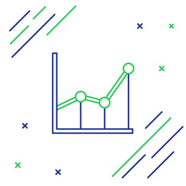 Çizelge, çizelge, çizelge, diyagram, bilgi, beyaz arkaplanda izole edilmiş turta grafik simgesi. Renkli taslak konsepti. Vektör.