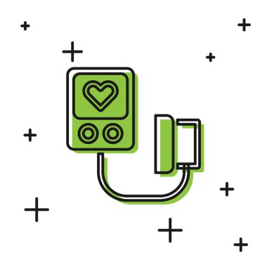 Beyaz arkaplanda siyah kan basıncı ikonu izole edildi. Vektör.