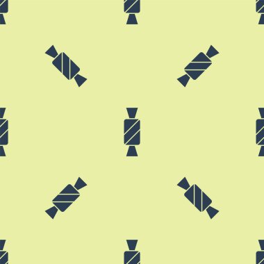 Mavi Şeker ikonu sarı arkaplanda izole edilmiş pürüzsüz desen. Vektör.