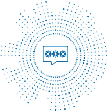 Mavi hat parola koruması ve güvenlik erişim simgesi beyaz arkaplanda izole edildi. Güvenlik, güvenlik, koruma, gizlilik kavramı. Soyut çember rastgele noktalar. Vektör.