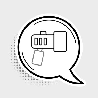 Dalgıç simgesi için çizgi el feneri gri arkaplanda izole edildi. Su altı ekipmanları. Renkli taslak konsepti. Vektör.